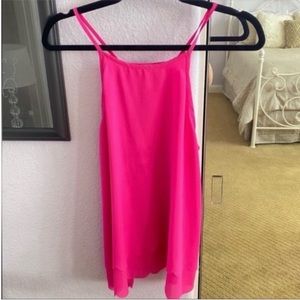 Women’s Francesca’s Pink Annabella Layered Chiffon Tank Top Size Medium